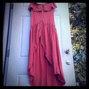 Free people orange high/low dress